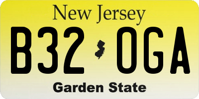 NJ license plate B32OGA