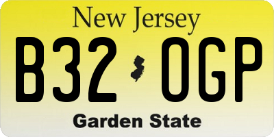 NJ license plate B32OGP
