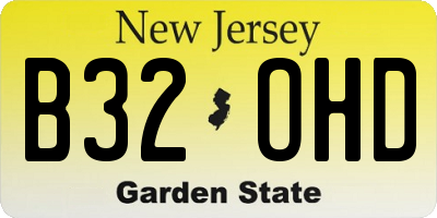 NJ license plate B32OHD