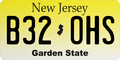 NJ license plate B32OHS