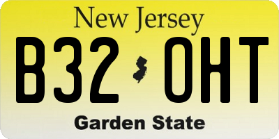 NJ license plate B32OHT