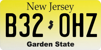 NJ license plate B32OHZ