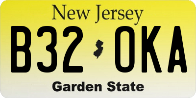 NJ license plate B32OKA