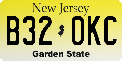 NJ license plate B32OKC