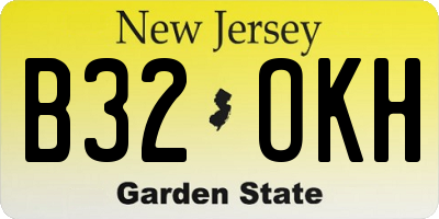 NJ license plate B32OKH