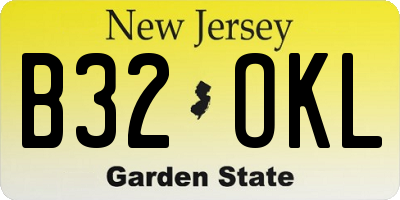 NJ license plate B32OKL