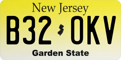 NJ license plate B32OKV