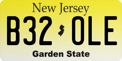NJ license plate B32OLE