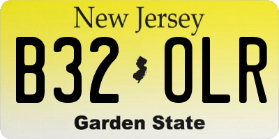 NJ license plate B32OLR