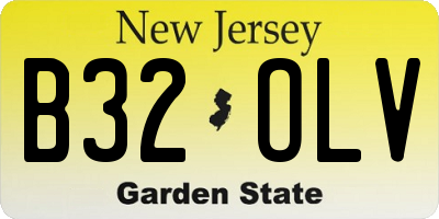 NJ license plate B32OLV