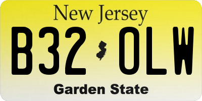 NJ license plate B32OLW