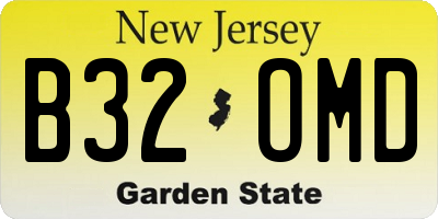NJ license plate B32OMD