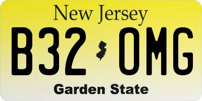 NJ license plate B32OMG