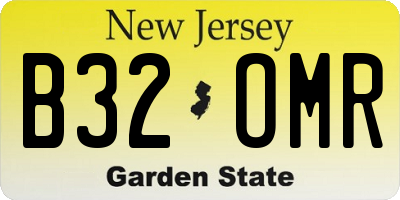 NJ license plate B32OMR
