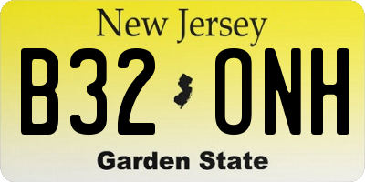 NJ license plate B32ONH