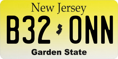 NJ license plate B32ONN