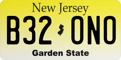 NJ license plate B32ONO