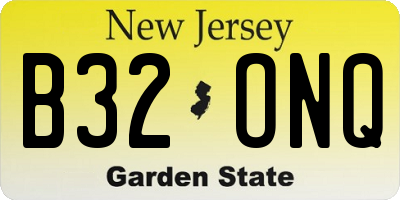 NJ license plate B32ONQ