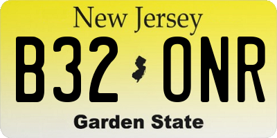 NJ license plate B32ONR