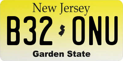NJ license plate B32ONU