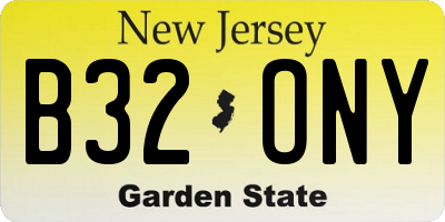 NJ license plate B32ONY