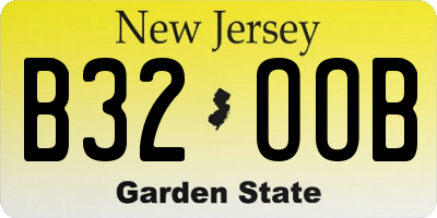 NJ license plate B32OOB