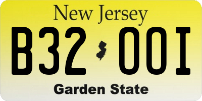 NJ license plate B32OOI