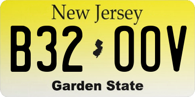 NJ license plate B32OOV