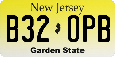 NJ license plate B32OPB