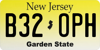 NJ license plate B32OPH