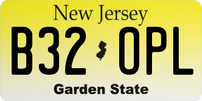 NJ license plate B32OPL