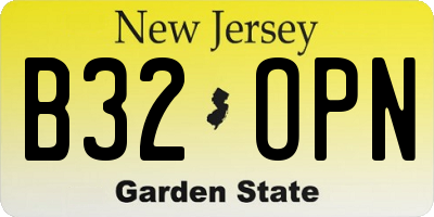 NJ license plate B32OPN