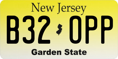 NJ license plate B32OPP