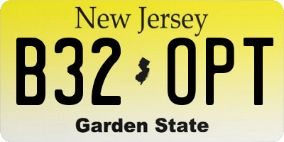 NJ license plate B32OPT