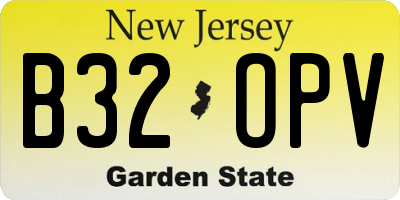 NJ license plate B32OPV