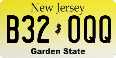 NJ license plate B32OQQ