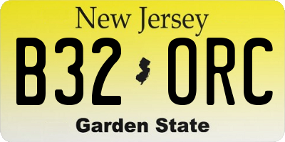 NJ license plate B32ORC
