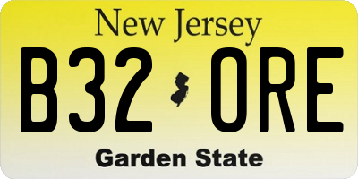 NJ license plate B32ORE