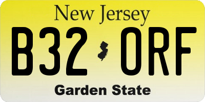 NJ license plate B32ORF
