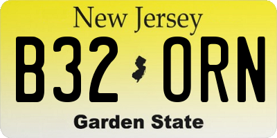 NJ license plate B32ORN
