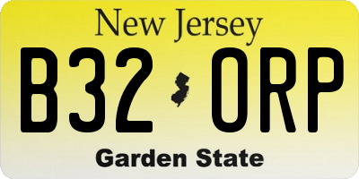 NJ license plate B32ORP