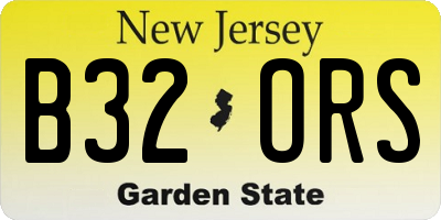 NJ license plate B32ORS