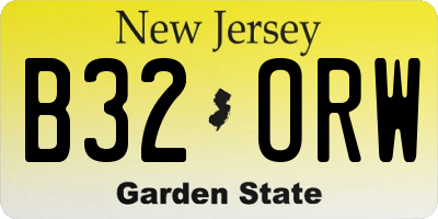 NJ license plate B32ORW
