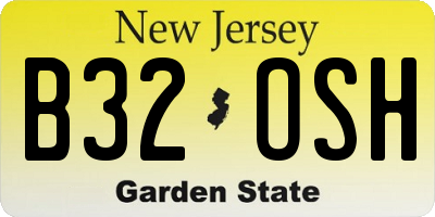 NJ license plate B32OSH