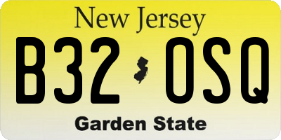 NJ license plate B32OSQ