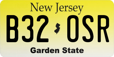 NJ license plate B32OSR