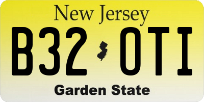 NJ license plate B32OTI