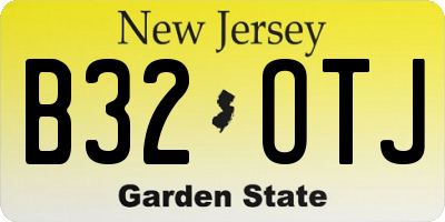 NJ license plate B32OTJ