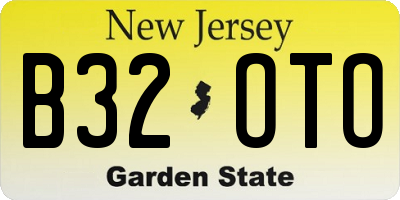 NJ license plate B32OTO