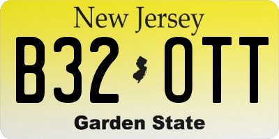 NJ license plate B32OTT
